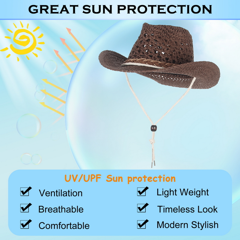 GEMVIE Child Summer Cowboy Hat - Cowboy Hat Straw ulasan dan harga