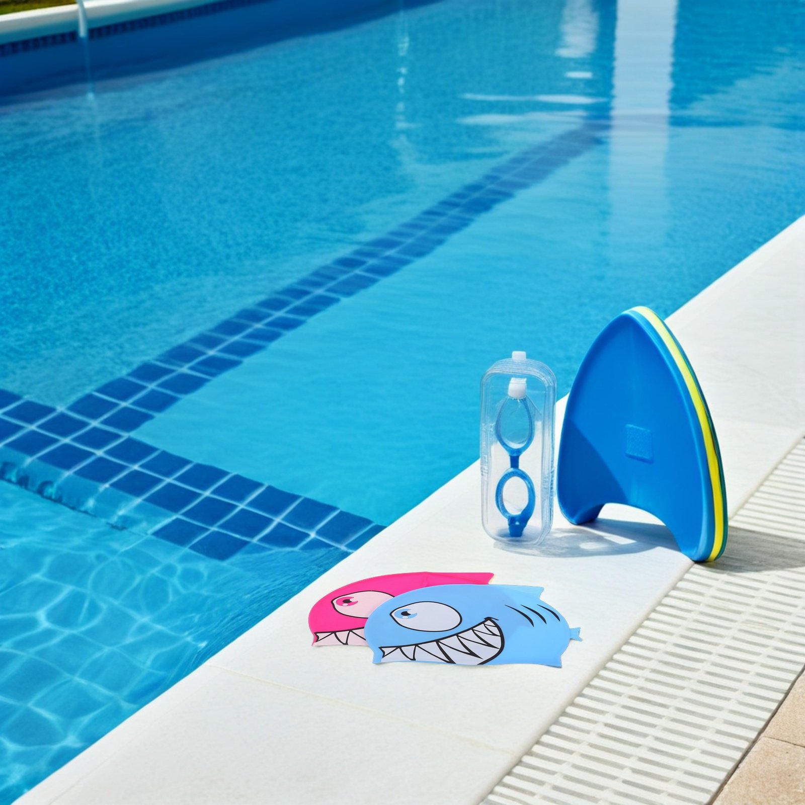 2Pcs Kids Fish Pattern Silicon - Swim Hat Silicone ulasan dan harga