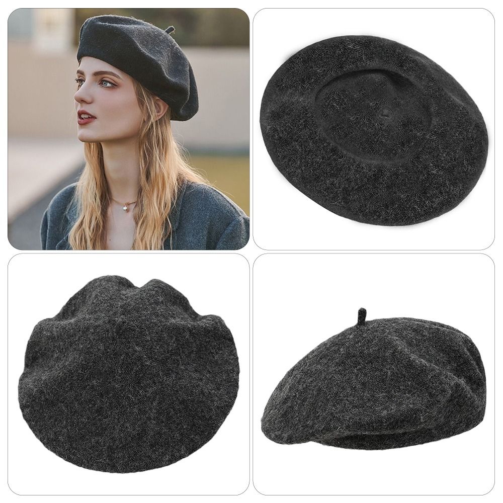 Berets Hat Autumn Winter Warm  - Beret French Wool ulasan dan harga