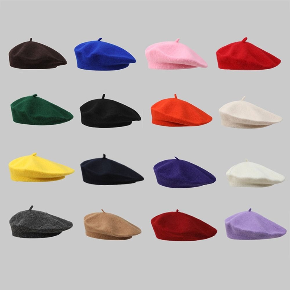 Berets Hat Autumn Winter Warm  - Beret French Wool ulasan dan harga