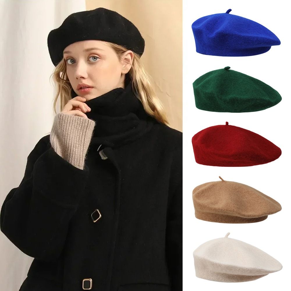 Berets Hat Autumn Winter Warm  - Beret French Wool ulasan dan harga