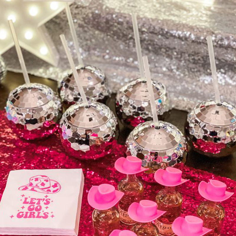 Disco Ball Cups Cowboy hat Dis - Cowboy Hat Straw ulasan dan harga