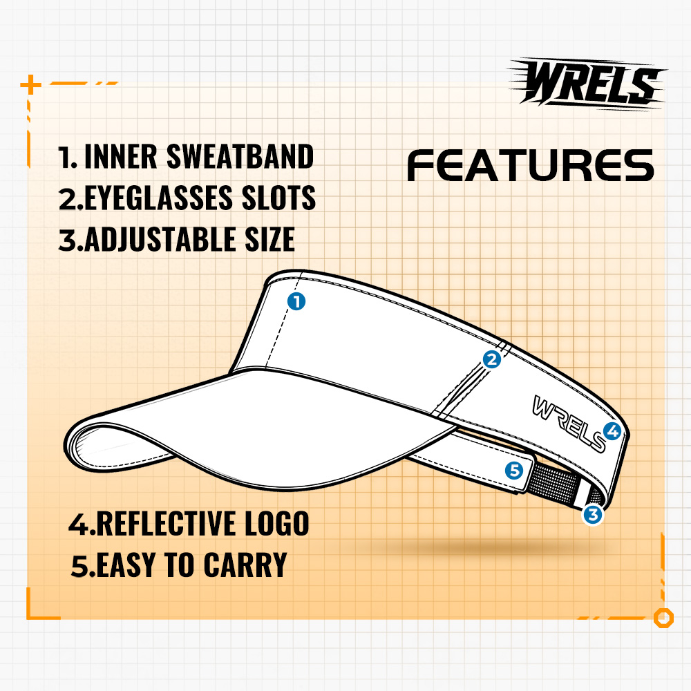 WRELS Sport Sun Visor Hat Empt - Running Cap Lightweight ulasan dan harga