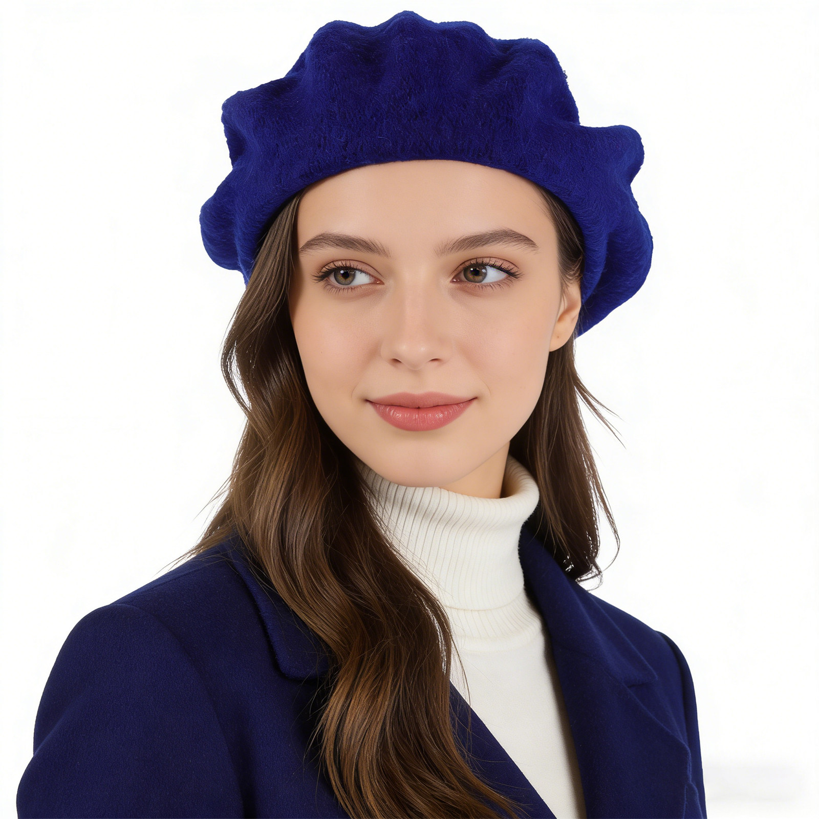 French Beret Hat for Women Nav - Beret French Wool ulasan dan harga