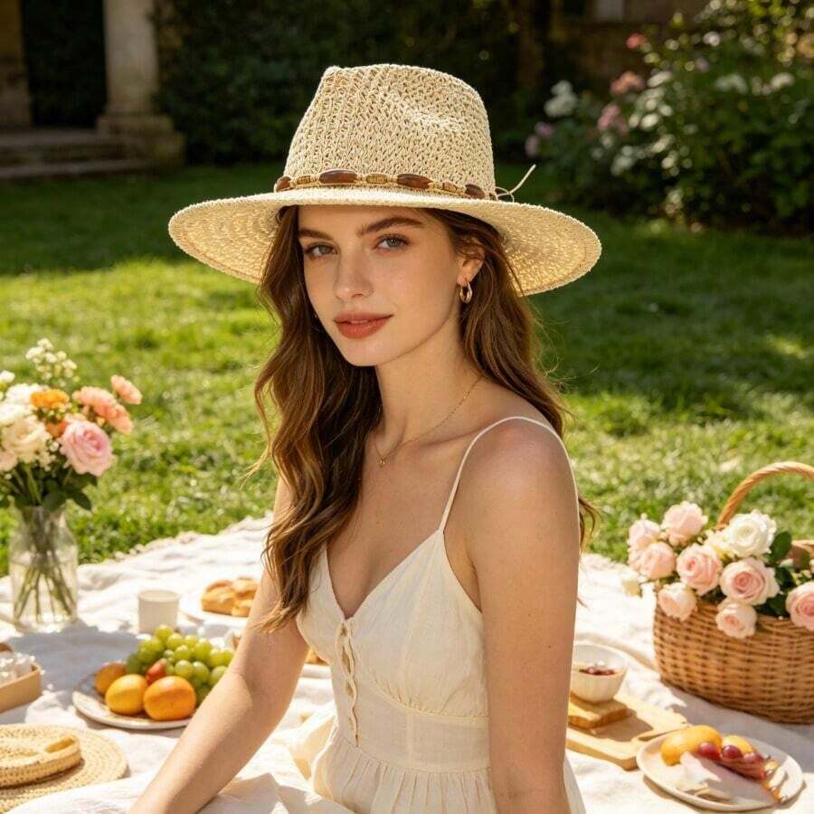 Wide Brim Straw Hat For Women  - Sun Hat Wide Brim ulasan dan harga