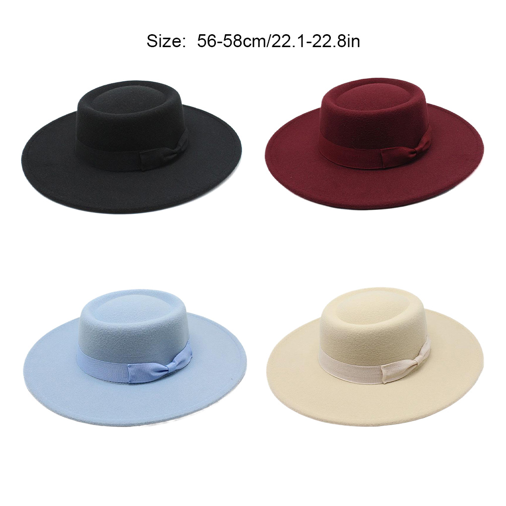 French Ladies Fedoras Top Bow  - Fedora Hat Wool ulasan dan harga