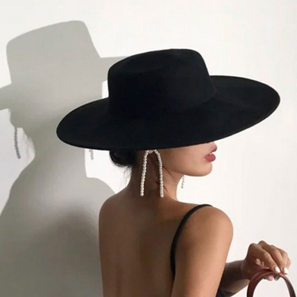 French Ladies Fedoras Top Bow  - Fedora Hat Wool ulasan dan harga