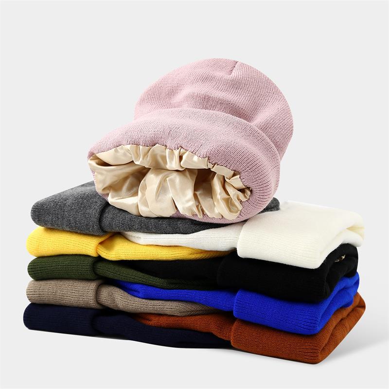 Unisex Satin Lined Anti Static - Beanie Cuffed Knit ulasan dan harga