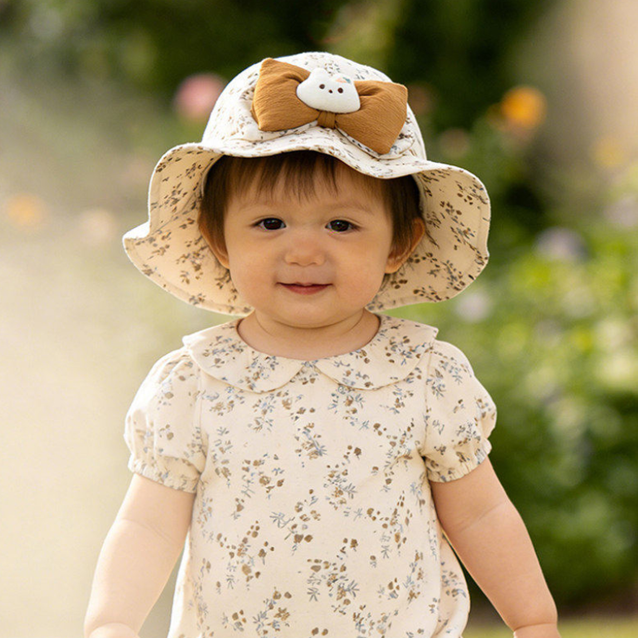 Baby Ruffle Brim Basin Cap Spr - Bucket Hat Cotton ulasan dan harga