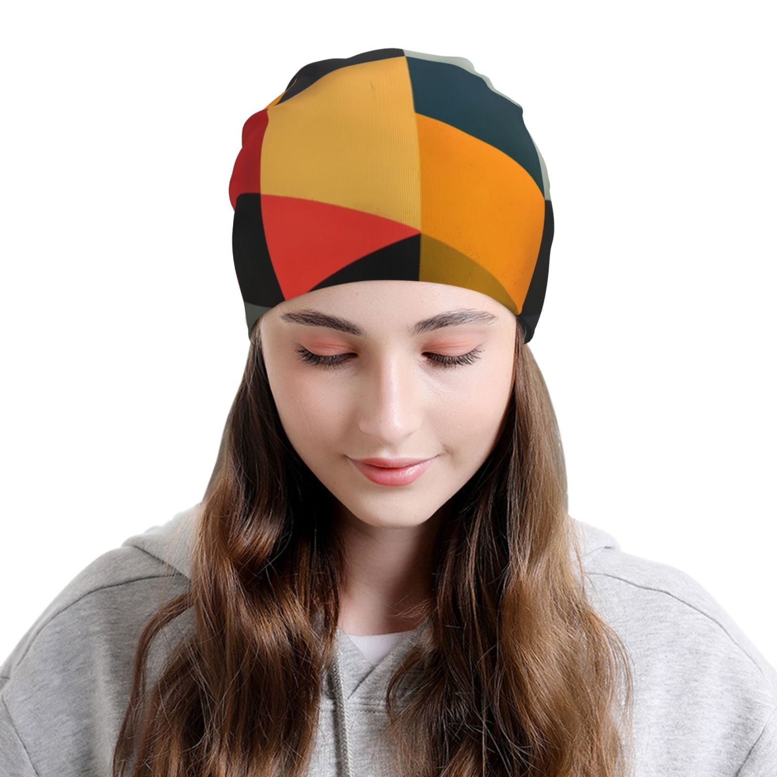 Geometric Cube Pattern Art Pri - Beanie Cuffed Knit ulasan dan harga
