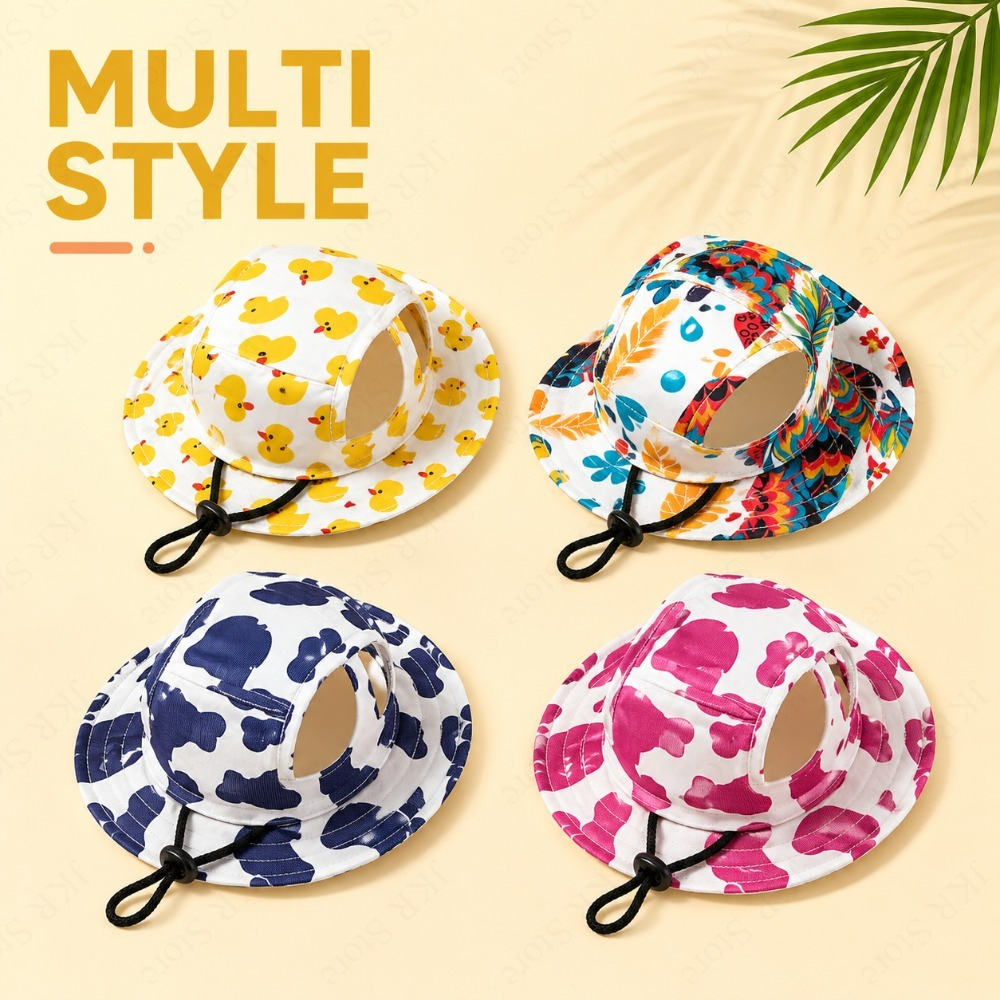 Adjustable Dog Hat Cute Print  - Running Cap Lightweight ulasan dan harga