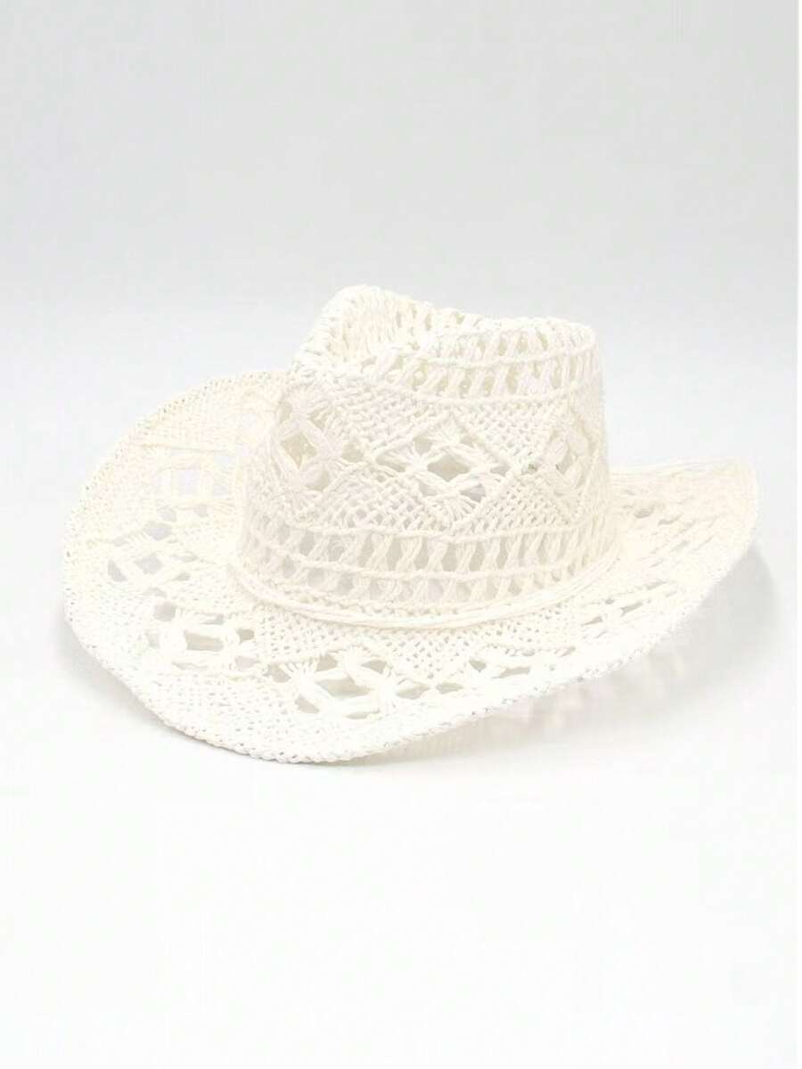 Unisex Straw Cowboy Hat With B - Cowboy Hat Straw ulasan dan harga