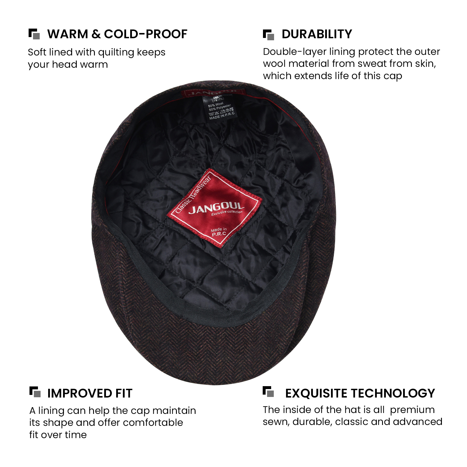 JANGOUL Herringbone Flat Ivy N - Newsboy Cap Ivy ulasan dan harga