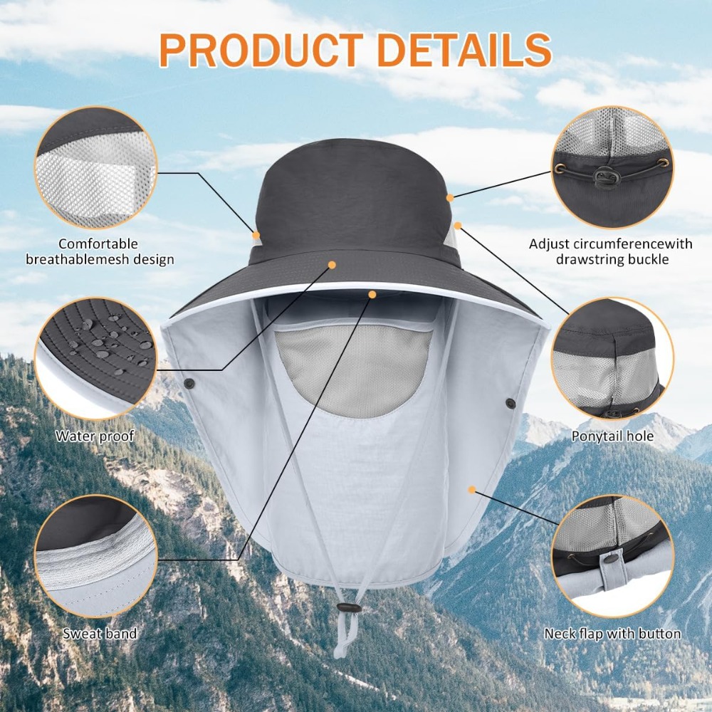 Men&Women Wide Brim Fishing Po - Sun Hat Wide Brim ulasan dan harga