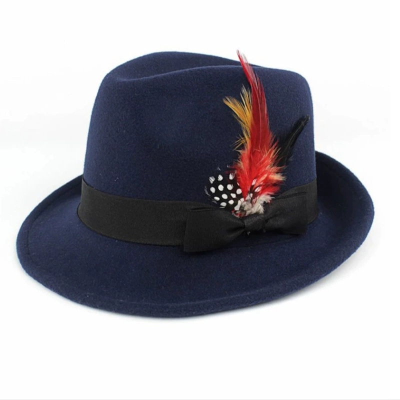 Hot-Selling Feather Top Hat Br - Fedora Hat Wool ulasan dan harga